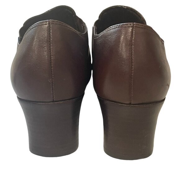 Liz Baker Brown Leather Ankle Shoes 9M Comfort Classic Practical Chic‎ Business - Picture 6 of 7
